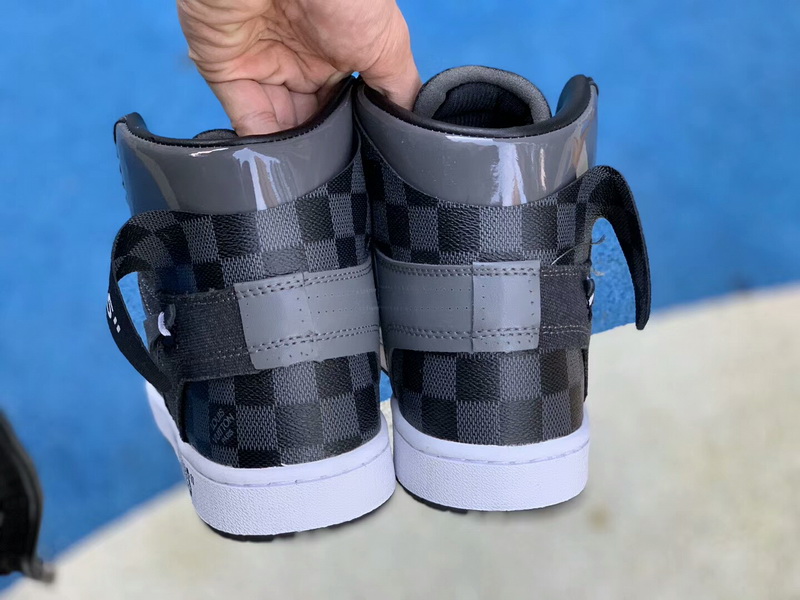 Authentic LV X OFF White X Air Jordan 1 with gray